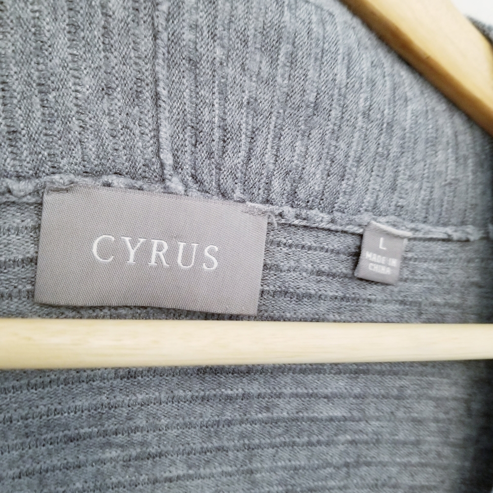 Cyrus | Grey Ribbed Cardigan Sweater - Picture 3 of 6